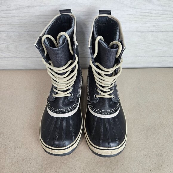 Sorel Black Fossil Boots Womens Size 7 NL1717-010 Waterproof Winter Snow Lined - Picture 3 of 10